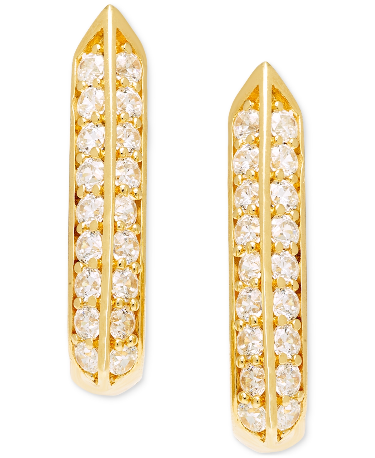 Macy's Diamond Geometric Hoop Earrings (1/2 Ct. T.w.) In 14k White Or Yellow Gold In Yellow Gold