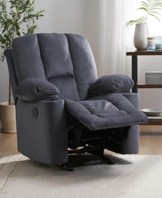 Silvery Luxury Manual Recliner with Dual Cup Holders