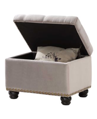24" Velvet 5th Avenue Storage Ottoman