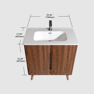Streamdale Etna 30" Striped Walnut Modern Bathroom Vanity