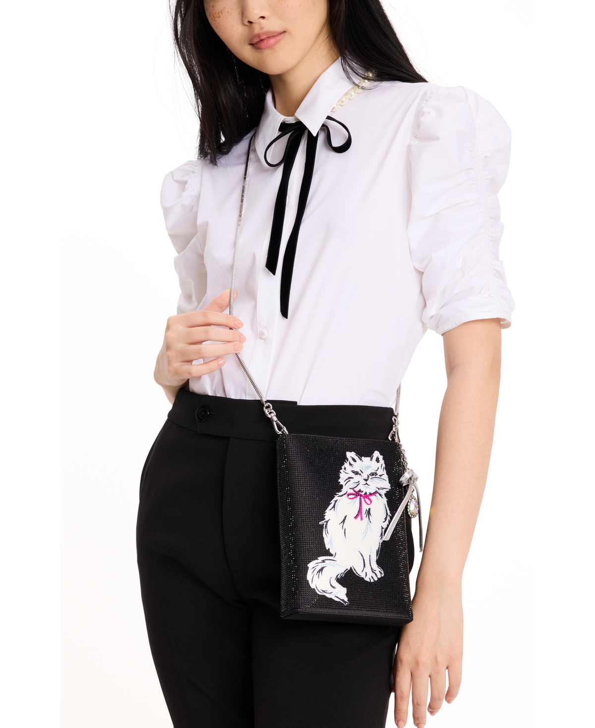 kate spade new york Whiskers Crystal North South Crossbody - Black Multi