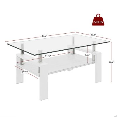 Modern Glass Rectangle Coffee Table