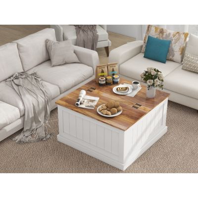 Farmhouse Coffee Table with Lift Top and Storage