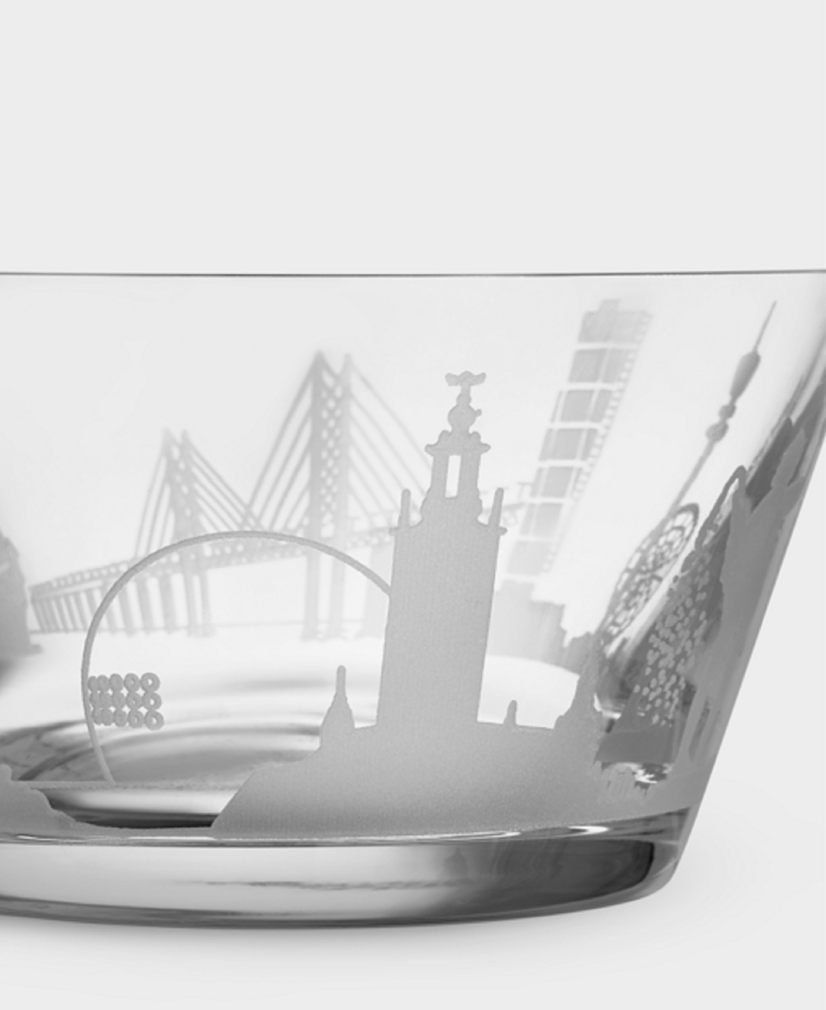 Orrefors Sweden Cities Bowls In Transparent