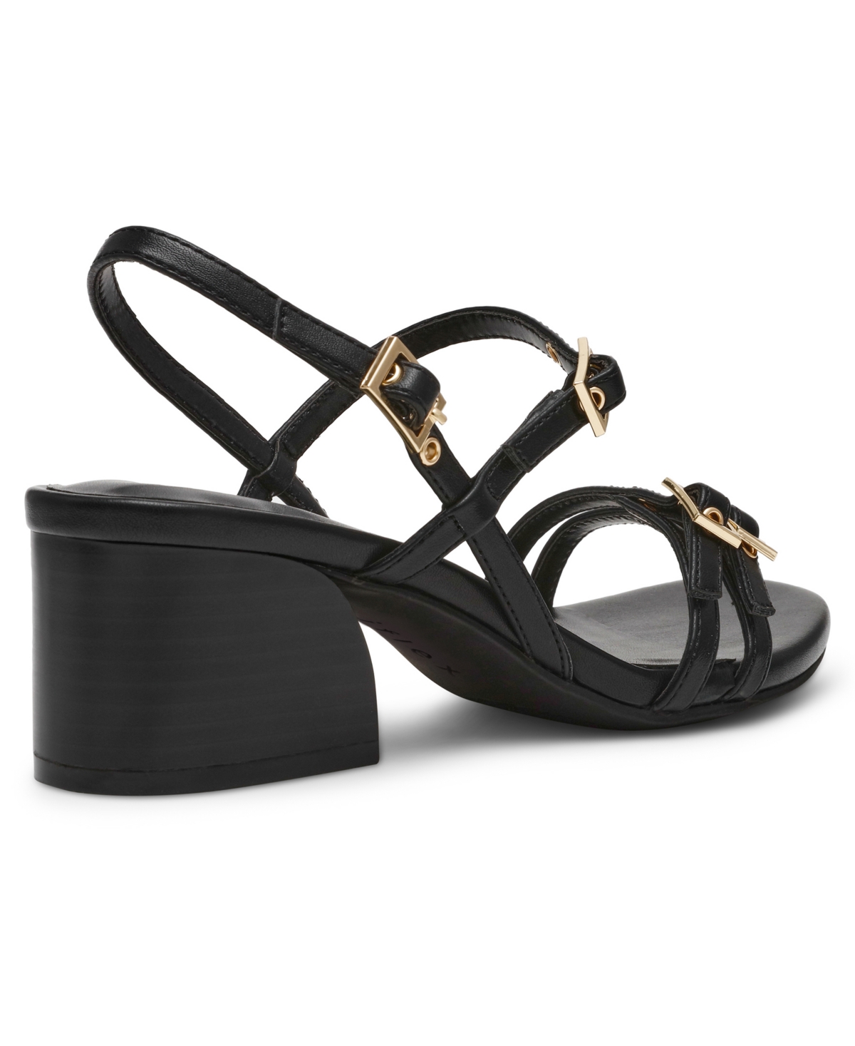 Anne Klein Women's Mackenzie Strappy Buckle Block Heel Dress Sandals In Black
