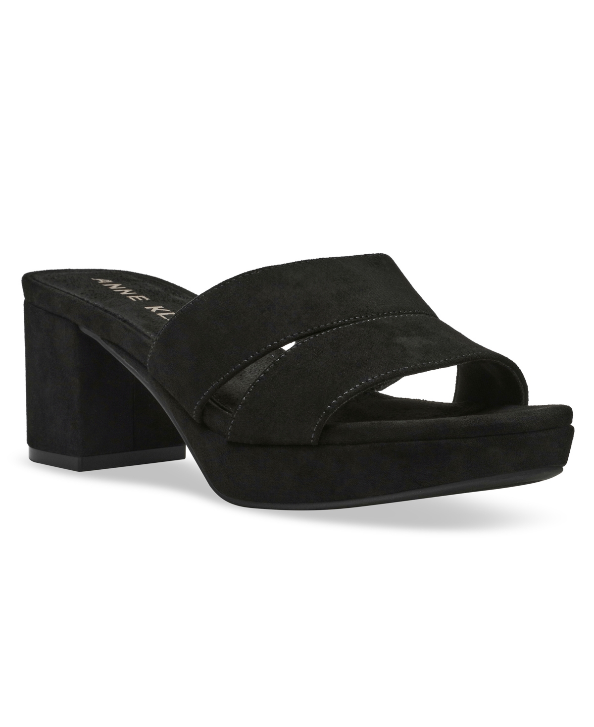 Women's Palmer Slip On Block Heel Dress Sandals - Black Suede