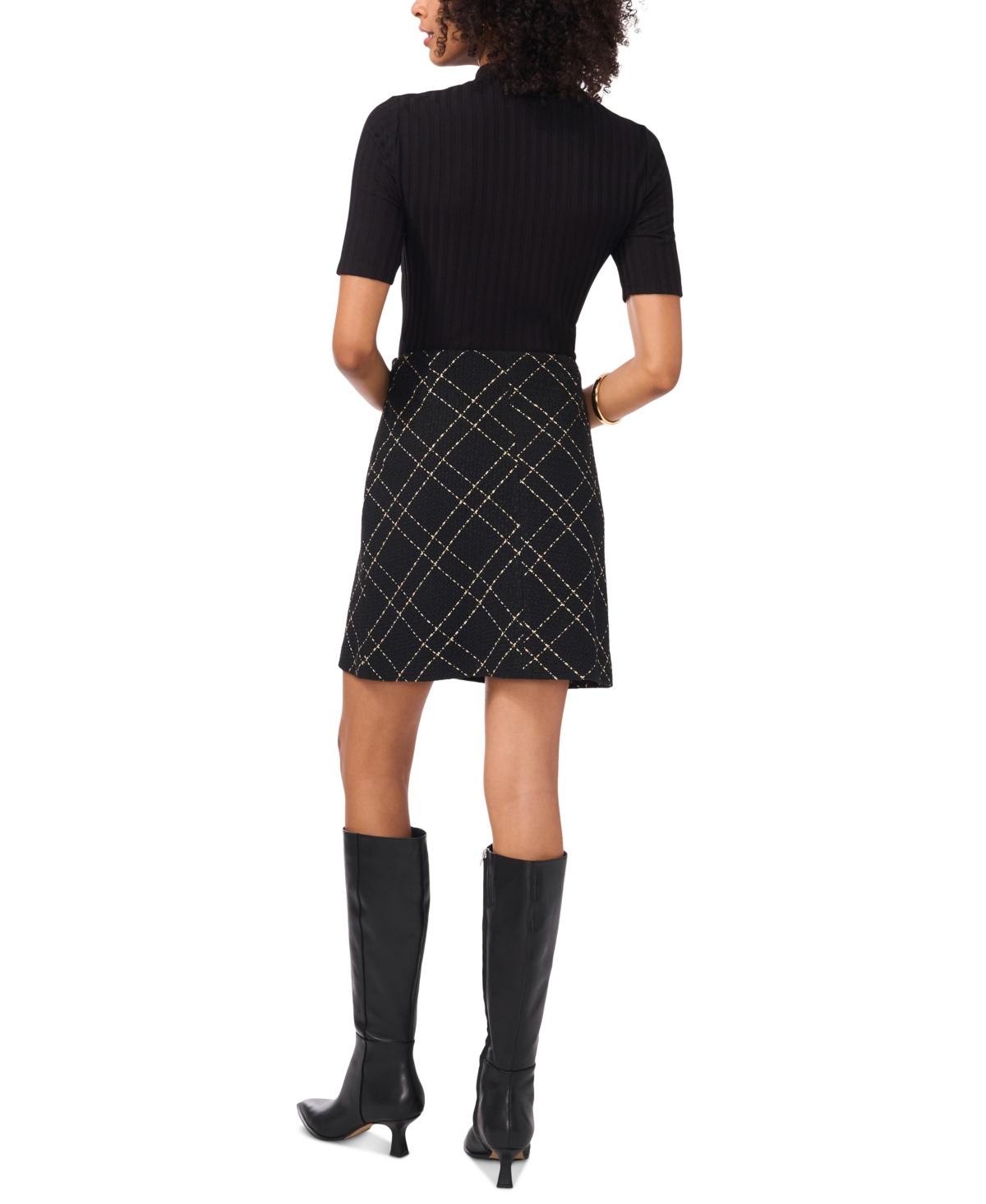 Vince Camuto Women's Plaid A-Line Mini Skirt