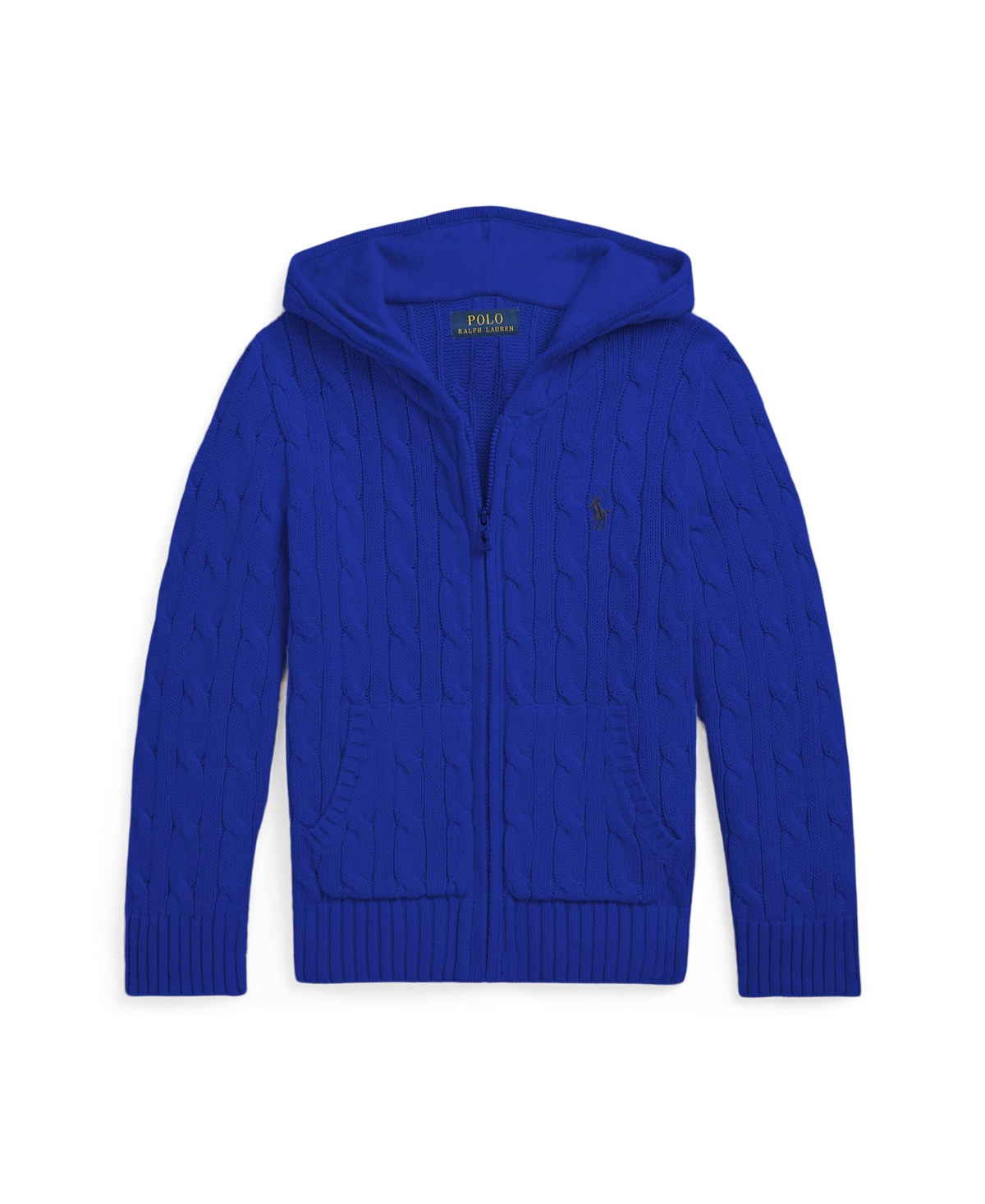 Polo Ralph Lauren Toddler and Little Boys Cable Cotton Hooded Full-Zip Sweater
