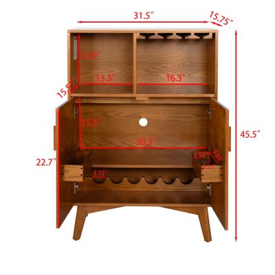 31.5" Wine Cabinet with Glass Holder & Rack