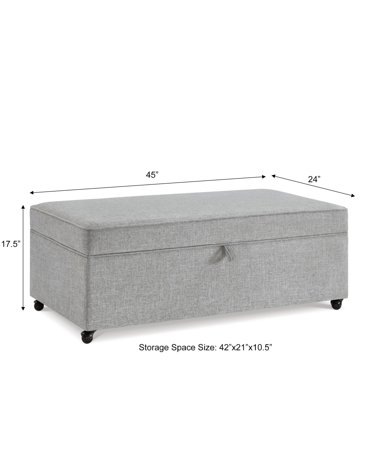 Streamdale Furniture Modern Large Comfort Sofa Ottoman with Storage, Modular Sectional Storage Ottoman With Wheels For Living Room, Lounge Ottoman, Co