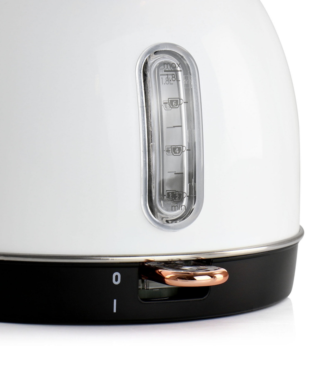Megachef 1.8l White Half Circle Electric Tea Kettle With Th In White