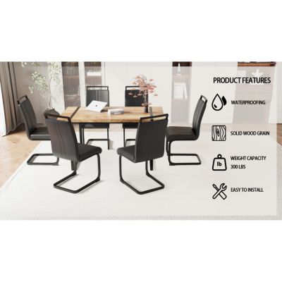 59" Industrial-Style 6-Piece Dining Set