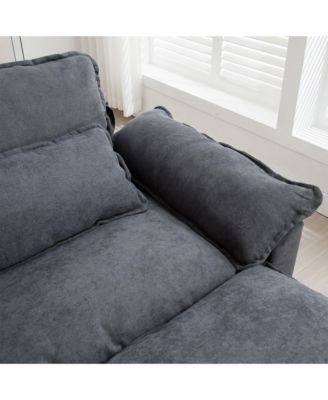 154.8" Oversized Modular Sofa, Ice Velvet Large U-Shaped Couch Comfy Upholstered 4-Seat Sofa with 2 Ottoman, 4 Lumbar Pillow, Deep Seat Couch for Living Room