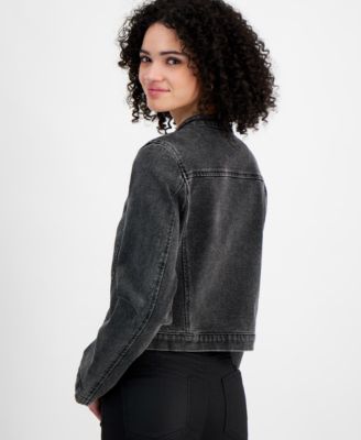 Juniors' Denim Moto Jacket 