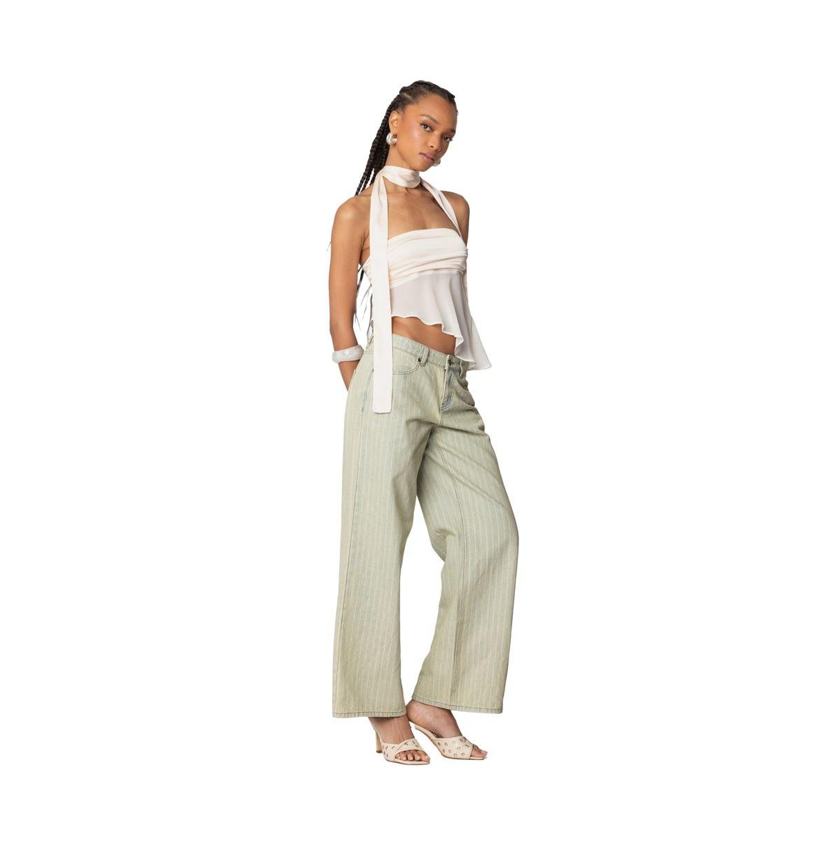 Edikted Women's Asymmetric Two Piece Scarf Top