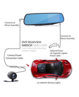 Dual Camera Car Video System, 1080p HD Dash Cam & Waterproof Rearview Backup Camera