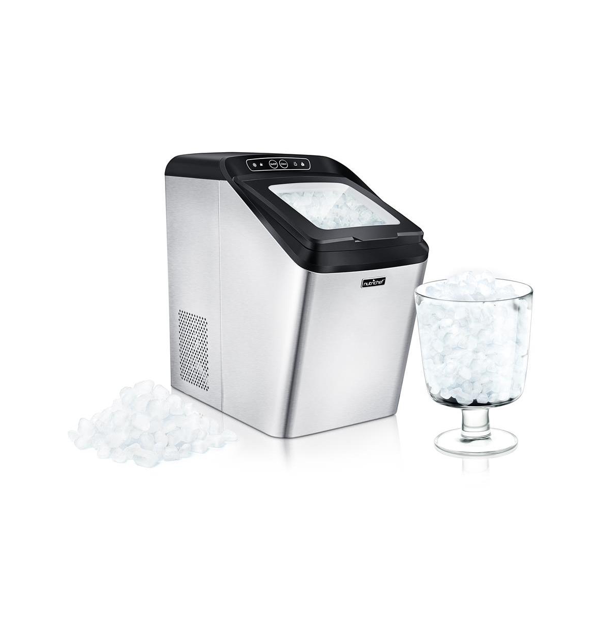 NutriChef Countertop Ice Maker Machine, lbs Daily Capacity, with Ice Scoop and Basket