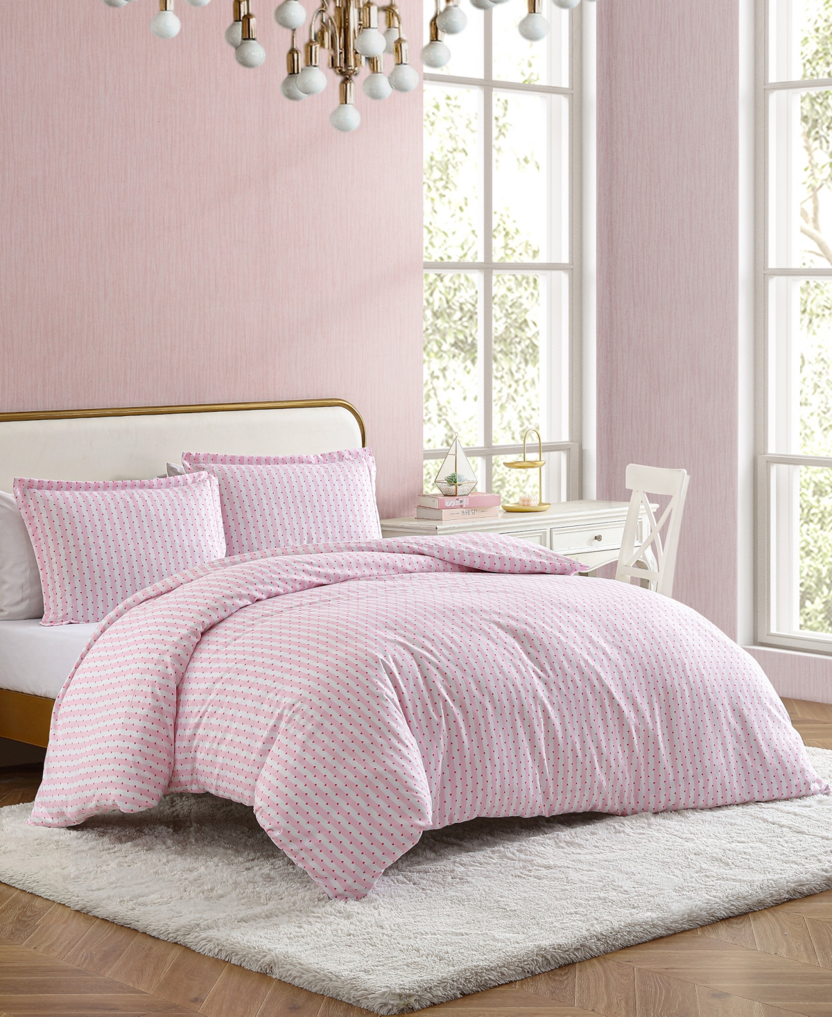 Betsey Johnson Wonderland Stripe Reversible 2-Pc. Duvet Cover Set, Twin