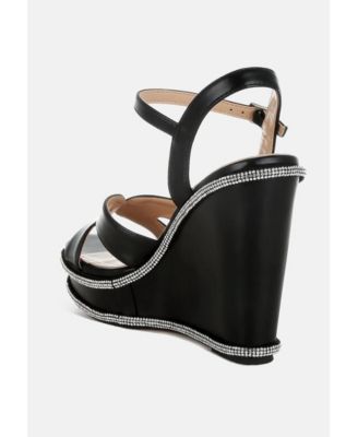 Womens Regina Rhinestones Embellished Wedge Sandals