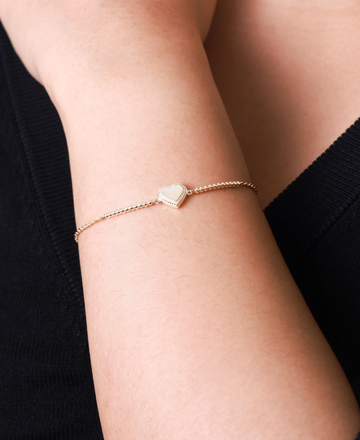 Devata Sweet Heart Chain Bracelet in 14K Gold, 6.5 in adj to 7.5 in, approx. 3.3 grams