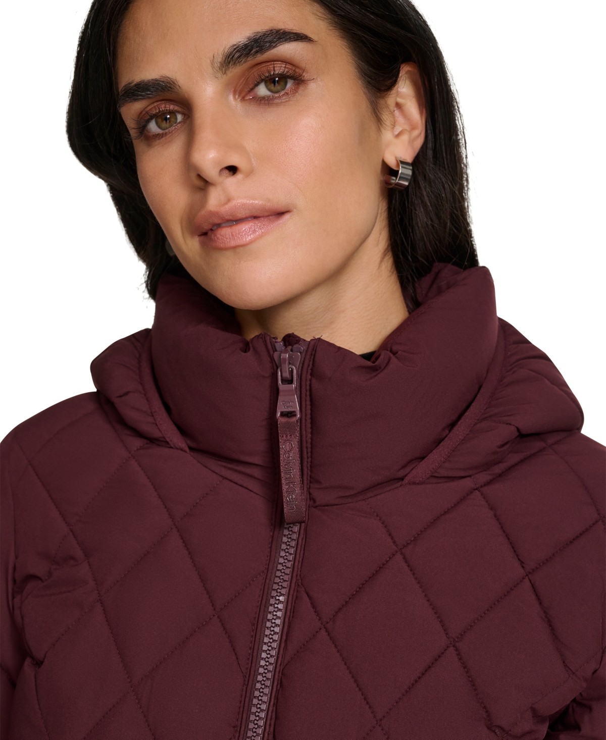 Calvin Klein Womens Side-panel Hooded Packable Puffer Coat, Created For Macys In Bordeaux