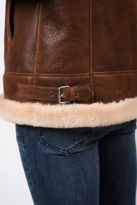 Men's Leather Sheepskin Jacket, Brown, Created for Macy's