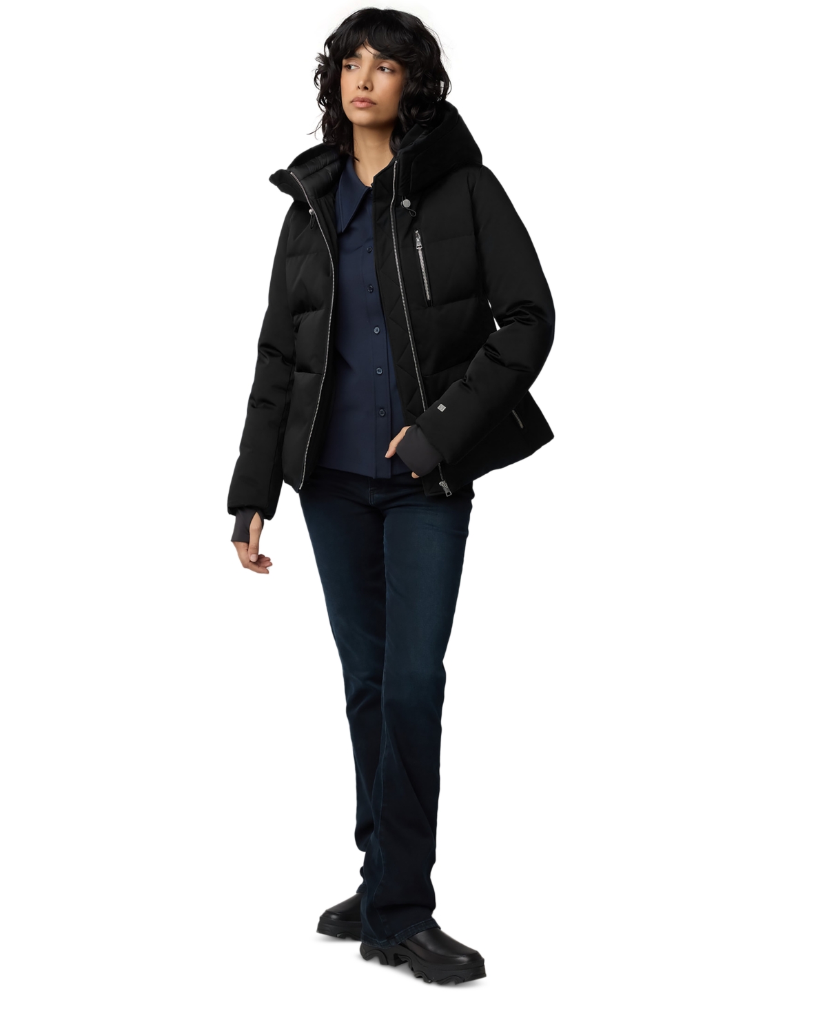 Soia & Kyo Women's Hooded Zip-Front Down Puffer Coat