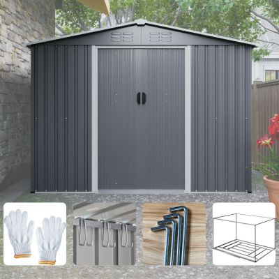 Streamdale 8'x6' Metal Storage Shed with Lockable Doors