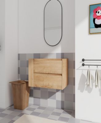 30" Wall Mounting Bathroom Vanity, Soft Close Drawer(Only Vanity, Without Basin)