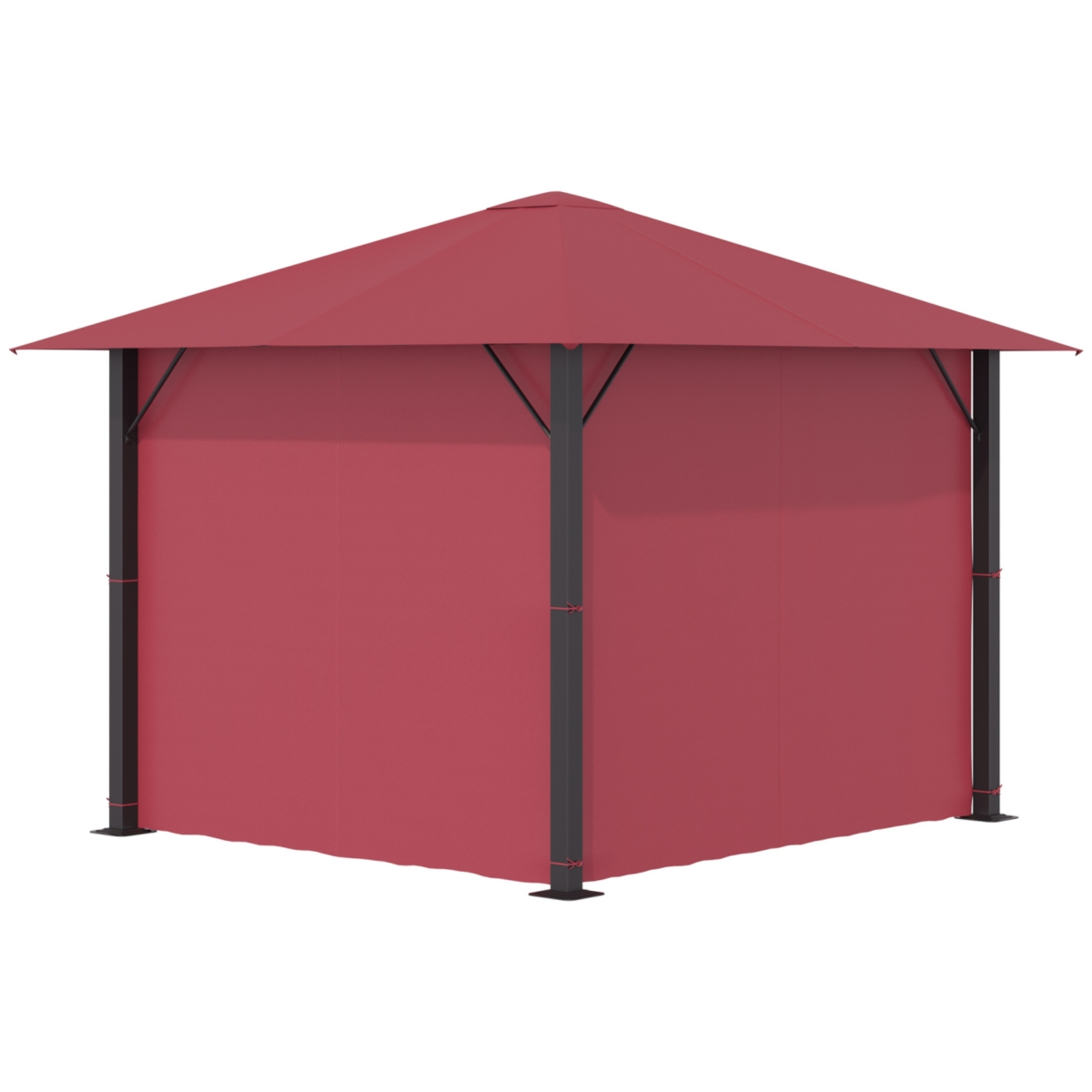 Streamdale Furniture 10' x 10' Patio Gazebo Aluminum Frame Outdoor Canopy Shelter with Sidewalls, Vented Roof for Garden, Lawn, Backyard, and Deck, Wi