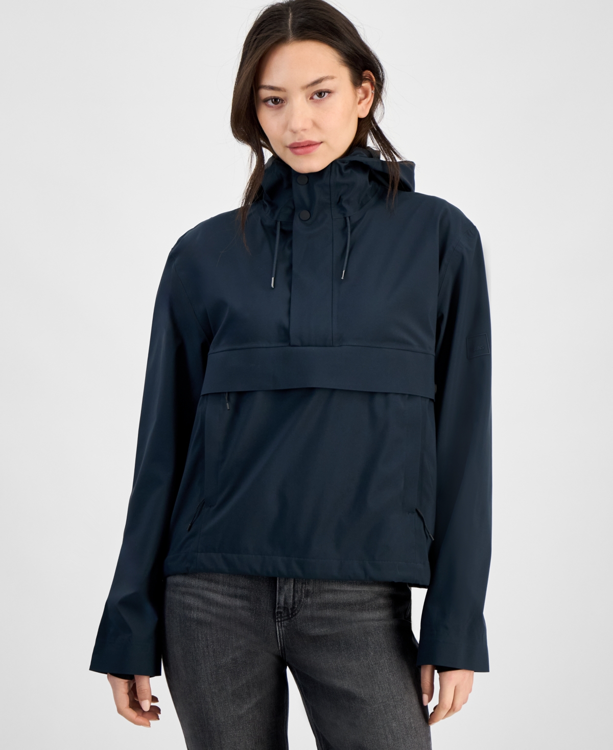 Rains Women's Short Zip-front Waterproof Raincoat In Navy