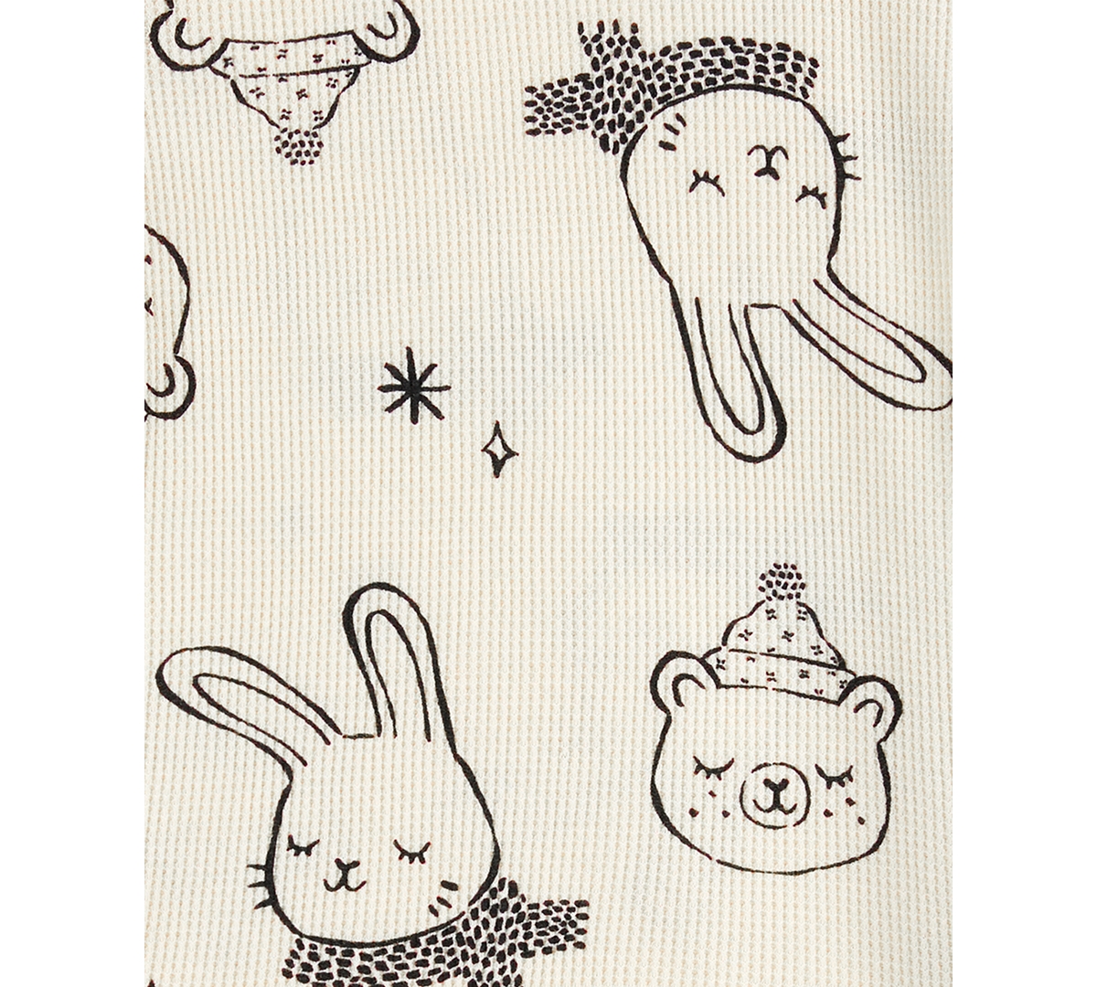 CARTER'S TODDLER GIRLS BUNNY-PRINT PAJAMAS, 4 PIECE SET 
