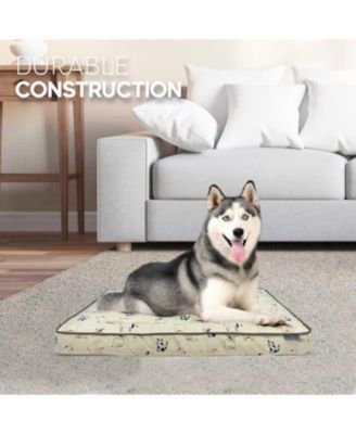 Paws and Decor Taupe Plaid Dog Bed, Plush & Durable Pet Bed for Dogs, Orthopedic Sleeping Pad for Pets