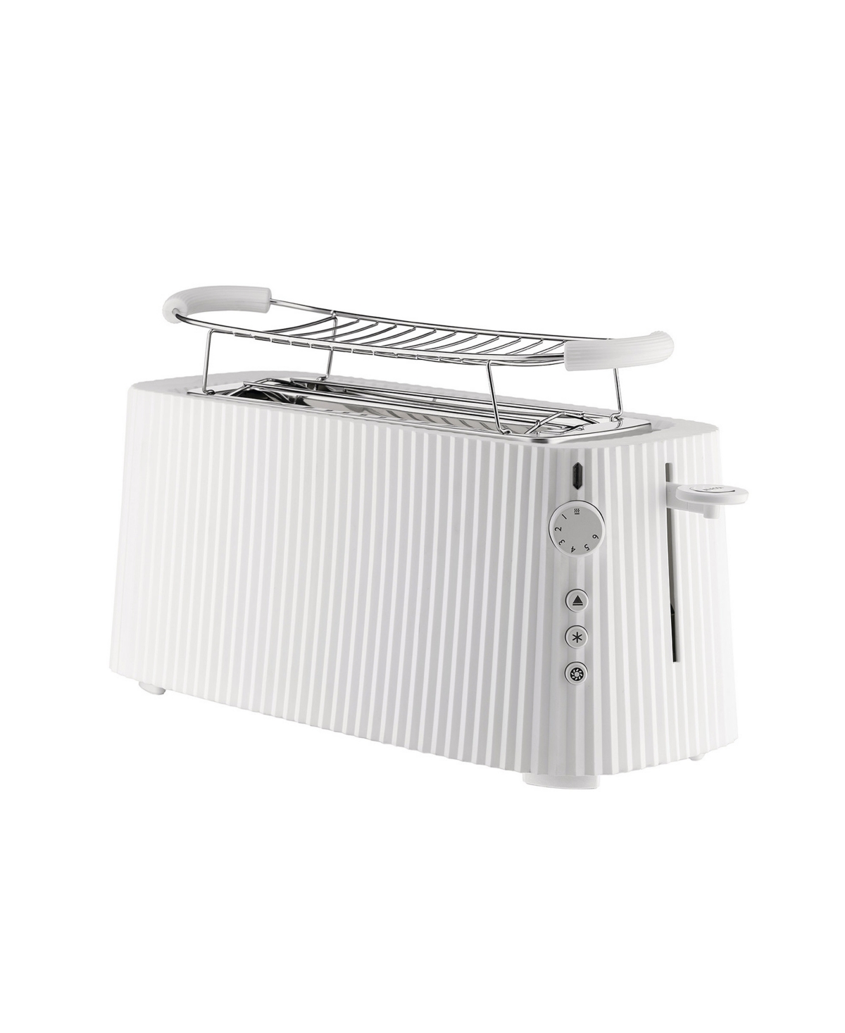 Alessi Plisse 4 Slice Toaster With Warming Rack In White