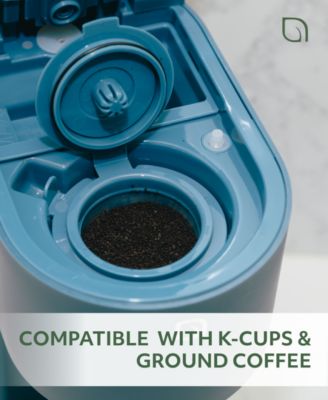 Single Serve Coffee Maker Machine for Pods & Grounds with K Cup, Self Cleaning & Small Portable Coffee Maker