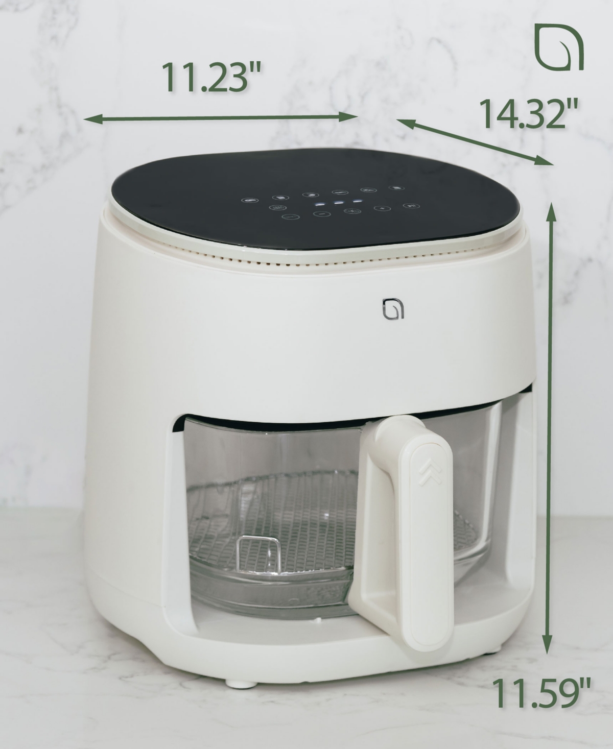 Willow Kitchen Willow 5qt Glass Air Fryer In White