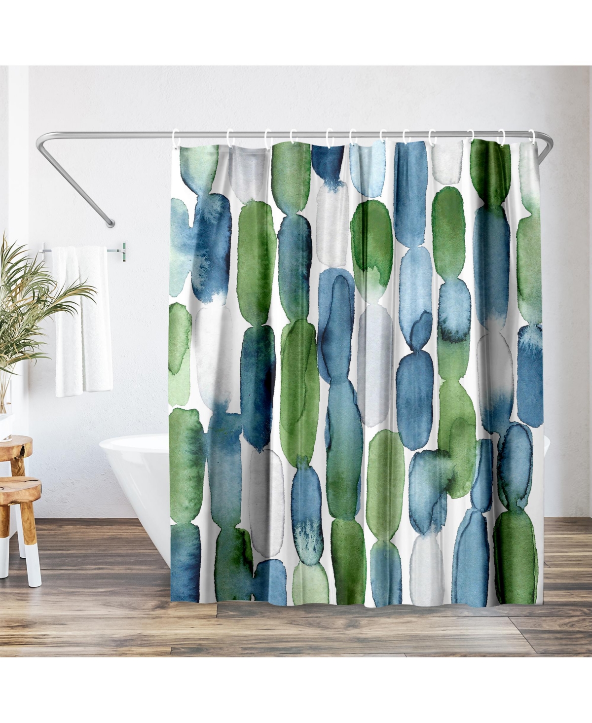 71x74 Shower Curtain - Purple Abstract Design - Watercolor Strokes by Lisa Nohren - Open Miscellaneous