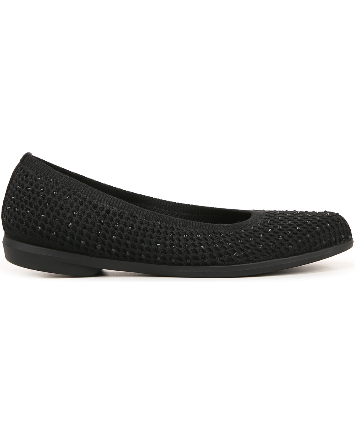 Bzees Kallie Washable Ballet Flats In Black Knit Fabric