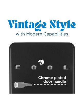 3.2 Cu. Ft. Refrigerator With Freezer, Vintage Style Refrigerator, With Slide-Out Glass Shelves & Tall Bottle Storage, Retro Fridge