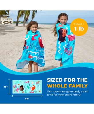 Printed Beach Towel Set - Oversized Beach Towel for Kids - Quick-Dry & Soft Cotton Towel with Printed Design - Luxury Towel for Swimming - 30" x 60", Magical Unicorn (2 Pack)