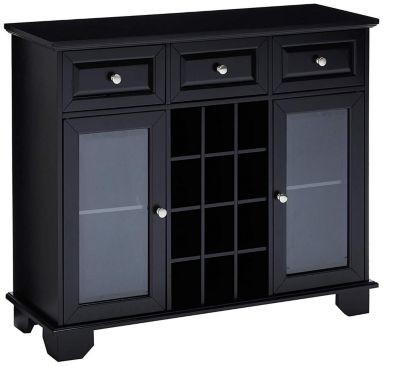 Buffet Server Sideboard Cabinet with Wine Storage, Black
