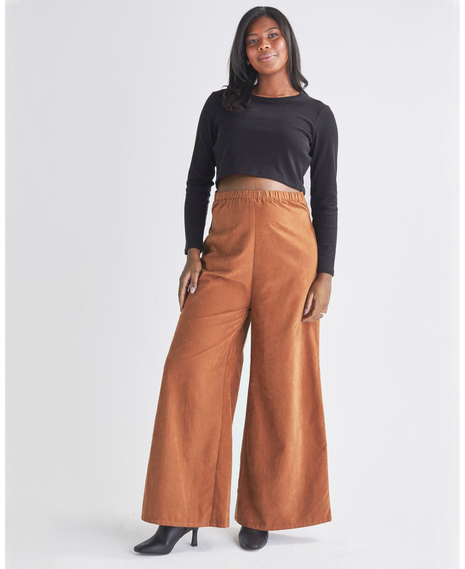 Maternity Stacie Wide Leg Pants in Suede