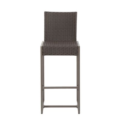 Wicker Barstools with Iron Frame (2-Pack)