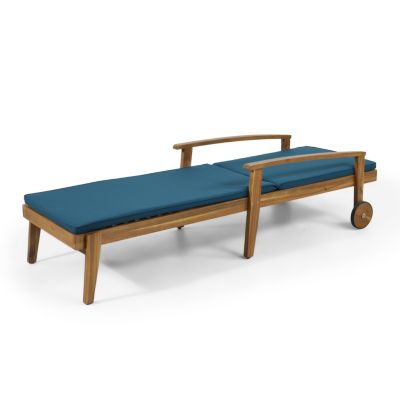 Streamdale Acacia Wood Chaise Lounge with Adjustable Cushions