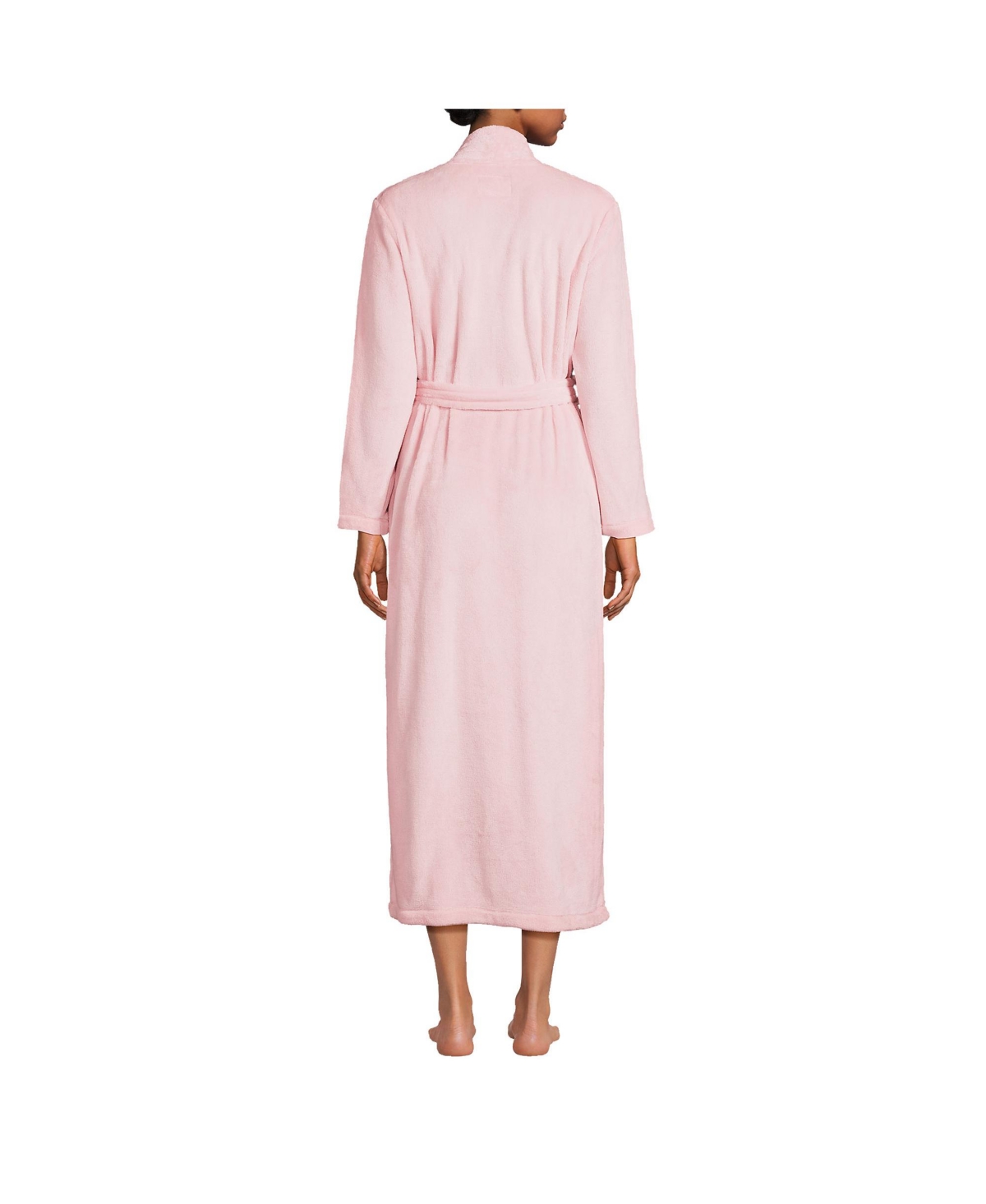 Lands' End Women's Cozy Plush Long Wrap Robe