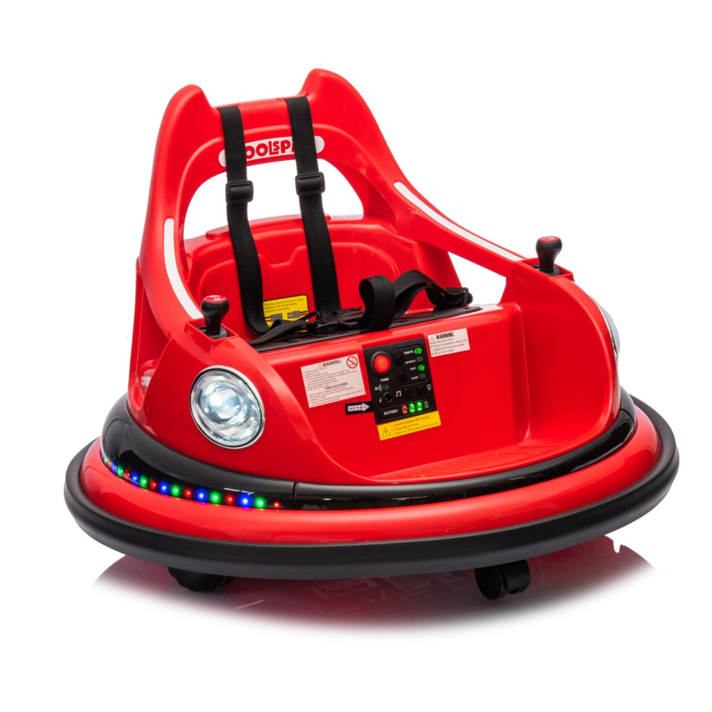 Детская игрушка Streamdale Furniture Electric Kids Bumper Car with Remote Control & LED Lights, Ages 1.5-5, цвет: Красный — фото 4