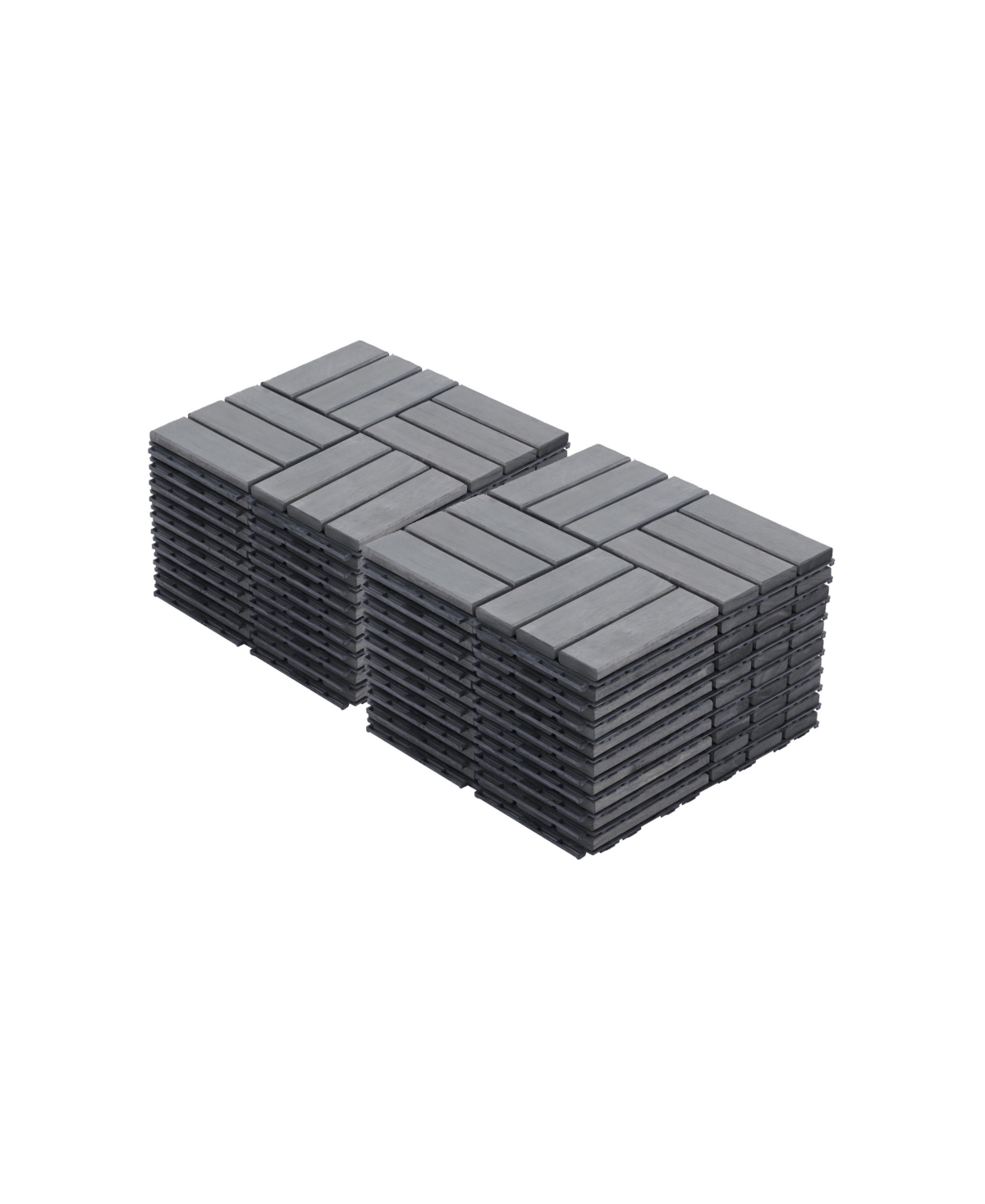 Streamdale Furniture 10 Pcs Interlocking Deck Tiles Checker Pattern, 12
