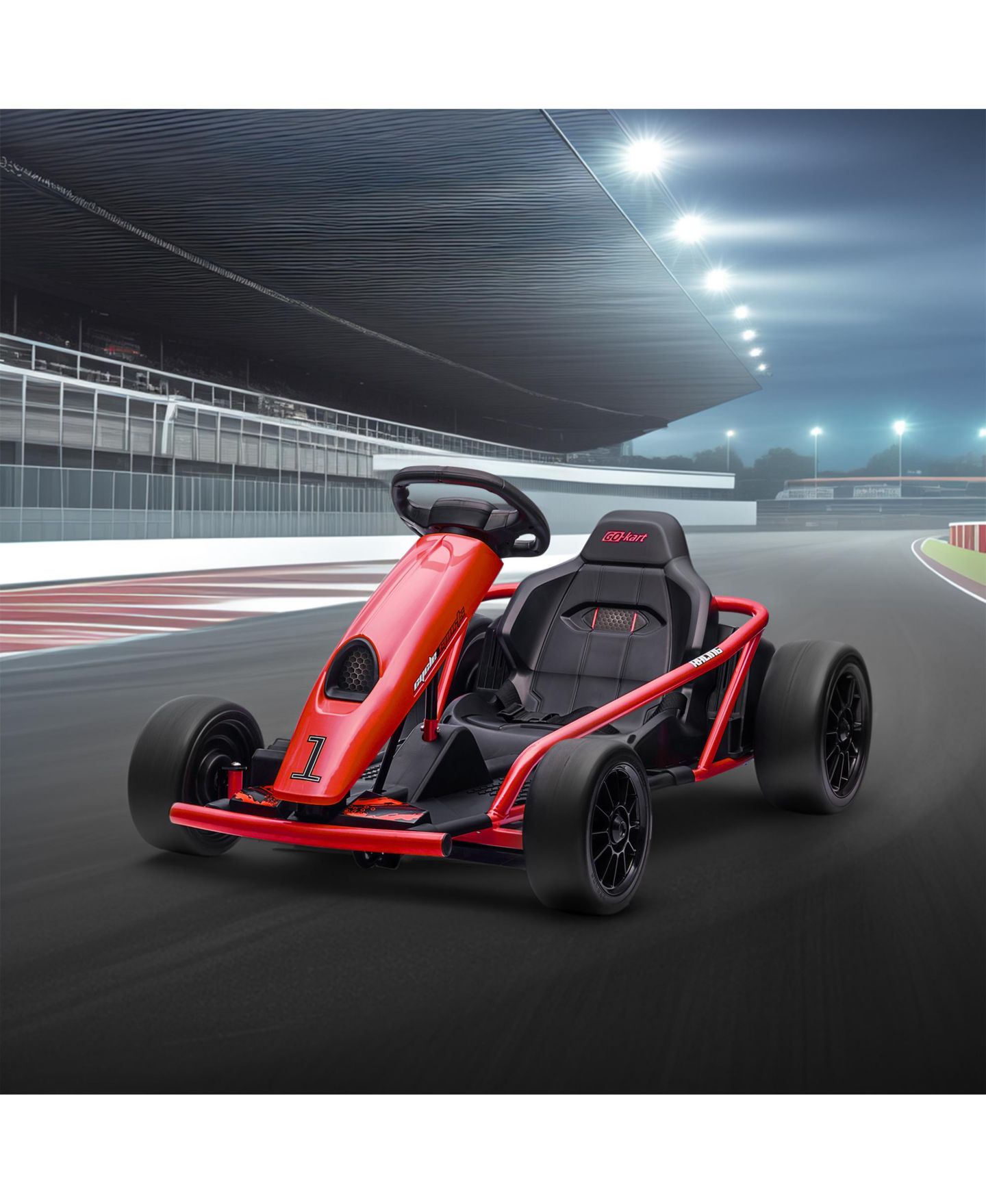 Детские игрушки Streamdale Furniture 24V 8.1 MPH Electric Go Kart, Drifting Car Battery Powered Ride on Toy Outdoor with Slow Start, Music, Horn Honking and Safety Belt, for 8-12 Years Old, Red — фото 8