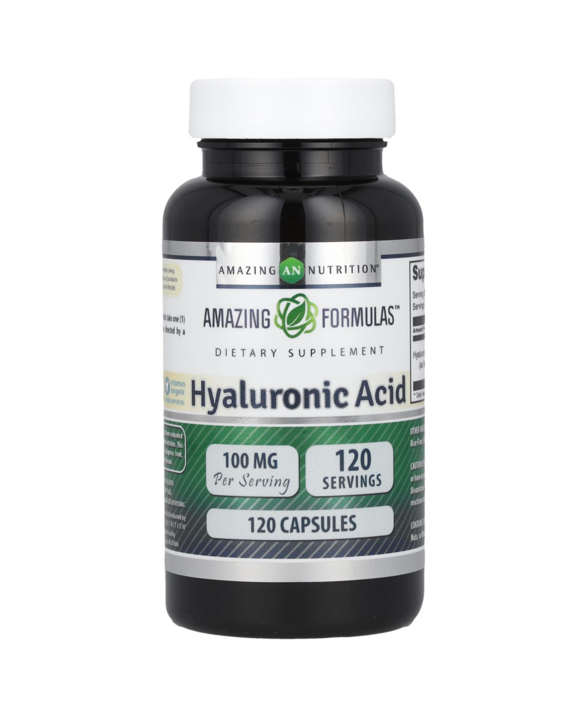 Amazing Nutrition Amazing Formulas Hyaluronic Acid 100mg Capsules Supplement | Non Gmo | Gluten Free | Made