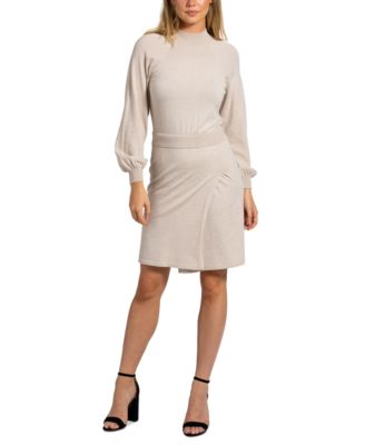 Women's Mock Neck Long-Sleeve Sweater Dress